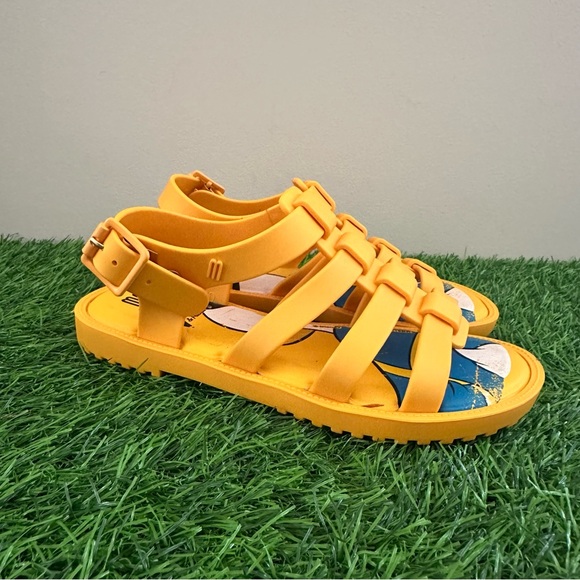 Mini Melissa Disney Mickey Mouse Friends Donald Duck Girls 12 Sandals Yellow - Picture 1 of 11